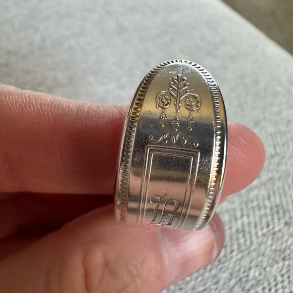“B” Engraved Silverware Ring - Picture 6 of 13